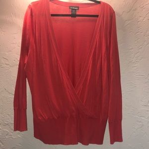 Plus sized Lane Bryant coral wrap cardigan